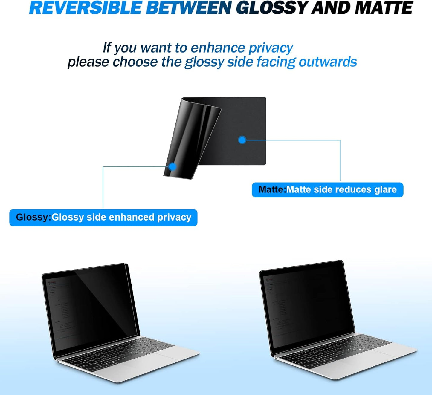 Laptop Privacy Screen Filters 15.6 Inch 16:9 Aspect Privacy Filter for 15.6 Inch Widescreen Laptop Anti-Scratch Protector Film for Data Confidentiality Anti-Glare Laptop Screen Protector