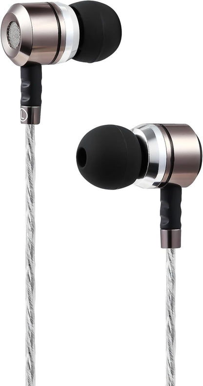 Sephia SP3060VC Wired Earbuds with Microphone, Deep Bass in-Ear Headphones with Noise Isolation, 10mm Drivers, Tangle-Free Cable, 3.5mm Jack