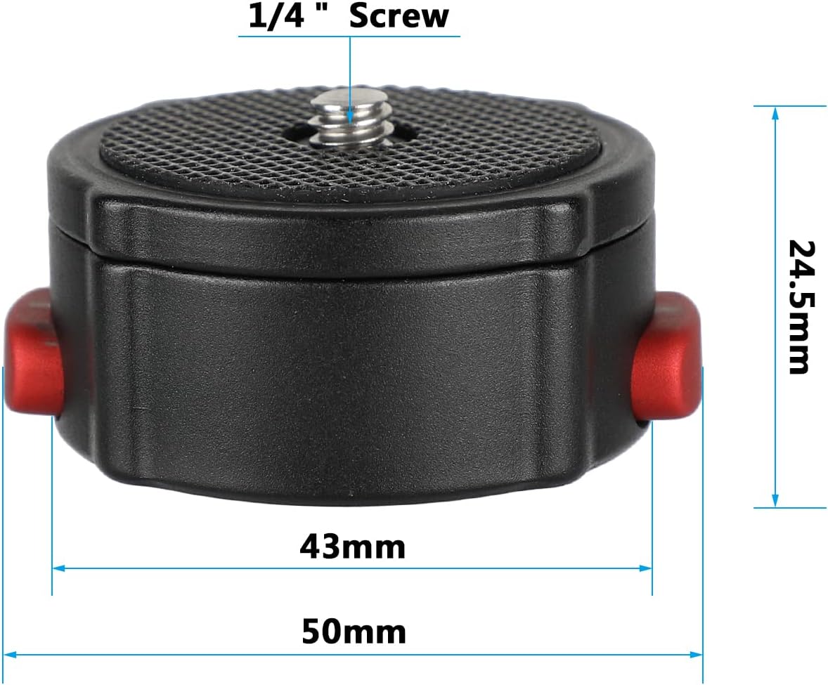 CAMVATE Quick Release Tripod Head Base Mount with 1/4"-20 Thread Screw Connector-3020
