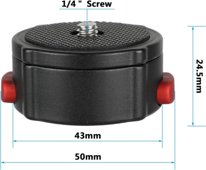 CAMVATE Quick Release Tripod Head Base Mount with 1/4"-20 Thread Screw Connector-3020