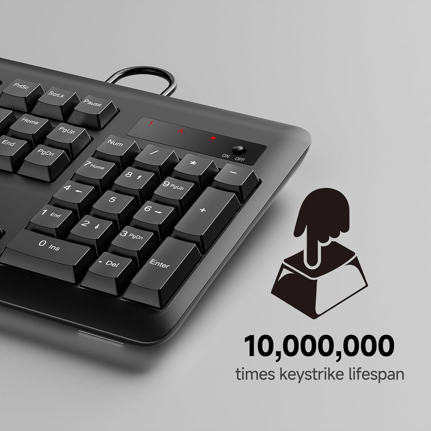 Redragon BK7366 Wired Keyboard,Multimedia USB Quiet Computer Keyboard,Silent Keyboard with Large Number Pad,Spill-Resistant,Anti-Wear Letters,Full Size for Laptop,Desktop