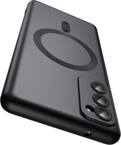 Magnetic for Samsung Galaxy S20 FE 5G Case 【Compatible with MagSafe】【Built-in Camera Lens Protector】 Slim Soft TPU Shockproof Phone Shell (Black)
