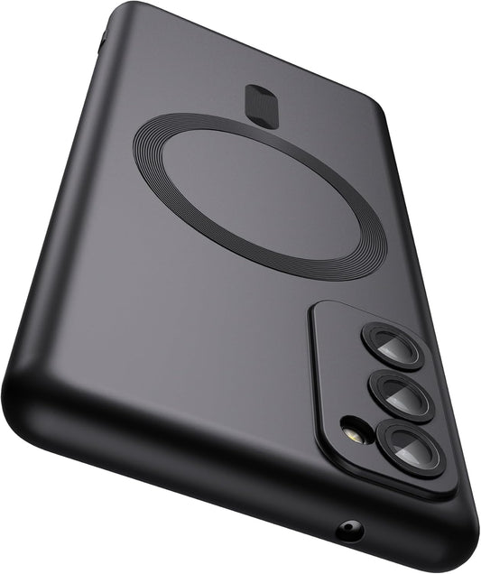 Magnetic for Samsung Galaxy S20 FE 5G Case 【Compatible with MagSafe】【Built-in Camera Lens Protector】 Slim Soft TPU Shockproof Phone Shell (Black)