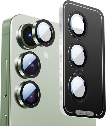 X-it Camera Lens Protector for Samsung S25 Plus, 9H Tempered Glass, Independent Metal Aluminum Edge Original Protection Design, Suitable for Phone Case, Anti-scratch, Anti-reflective,Mint