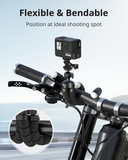 UBeesize Flexible Mini Phone Tripod, Portable and Adjustable Camera Stand Holder with Wireless Remote and Universal Clip, Compatible with Cellphones, Sports Cameras