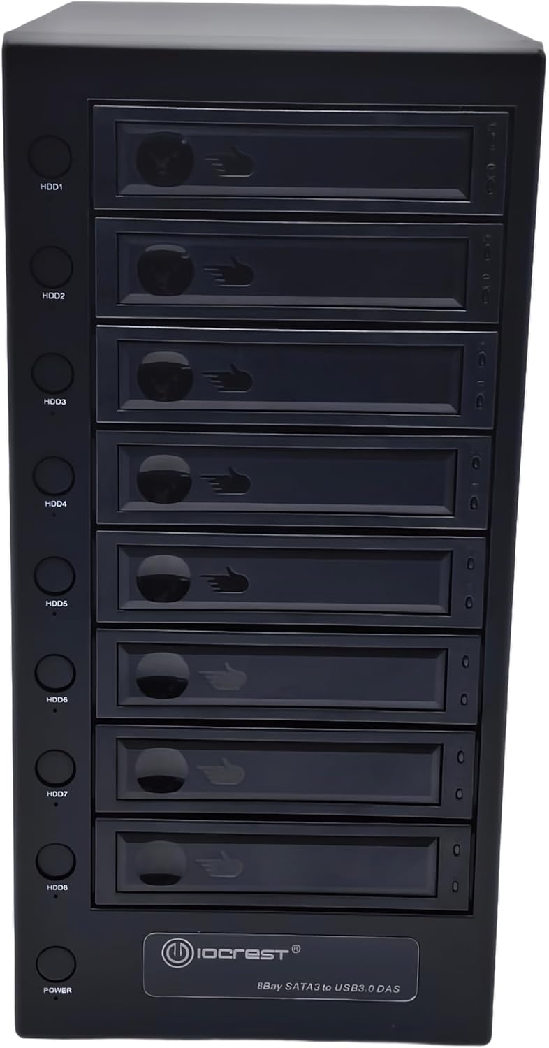 USB 4.0 (40Gbps) Type-C 8 Bay 2.5 Inch and 3.5 Inch SATA Hard Drive External Hard Drive Enclosure