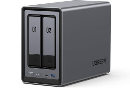 UGREEN NASync DXP2800 2-Bay Desktop NAS, Intel N100 Quad-core CPU, 8GB DDR5 RAM, 2.5GbE, 2X M.2 NVMe Slots, 4K HDMI, Network Attached Storage (Diskless)