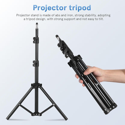 MAGICLULU Projector Stand Tripod 44.88 Inch Height Adjustable Tripod Stand Portable Projector Table with Tray for Office Home Movie Equiqment (Tray Size 7.09 x 9.84Inch)