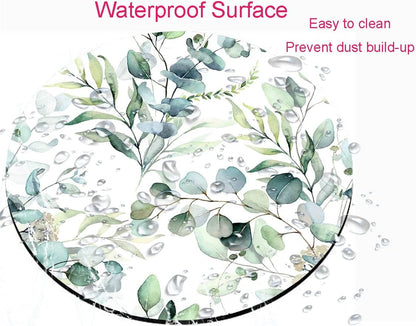 Mouse Pad, Cute Mousepad with Design, Round Grass Leaves Mat, Small Non-Slip Rubber Gaming Pads, Office Home Personalized Pad