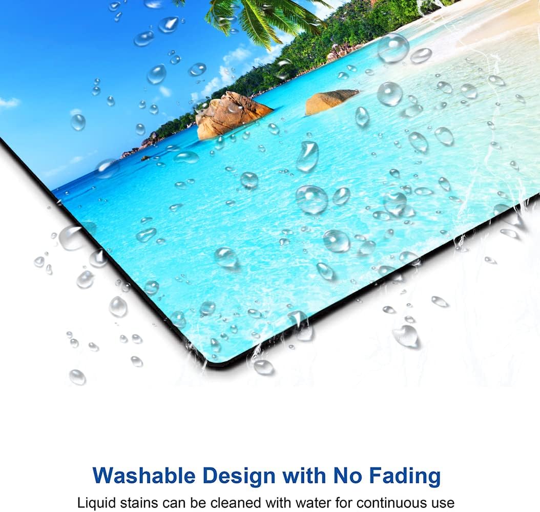 Mouse Pad, Square Beach Style Anti-Slip Rubber Mousepad for Gaming Office Laptop Computer PC Men Women Kids, Cute Custom Pattern, Beach