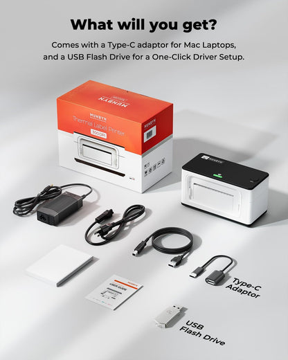 MUNBYN Bluetooth Thermal Label Printer 941B, Wireless 300DPI 4x6 Shipping Label Printer for Small Business, Compatible with Windows, Mac, iPhone, Android, PC, Ebay, Amazon, Shopify, Etsy, USPS (White)