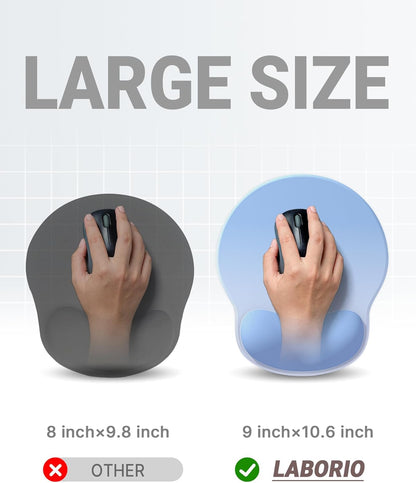 Ergonomic Mouse Pad Wrist Support, Comfortable Mouse Pad Wrist Rest, Relieve Wrist Pain Gel Mouse pad, Non-Slip Rubber Base Mousepad for Laptop, Computer(Gradient Blue)