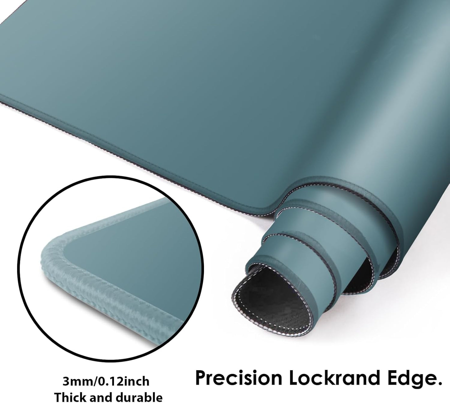 Galdas Gaming Mouse Pad XXL XL Large Long Extended Big Mousepad Non-Slip Rubber Keyboard Mouse Pad with Stitched Edges for Laptop Home Office (31.5x11.8x0.08 Inch) -Blue Grey