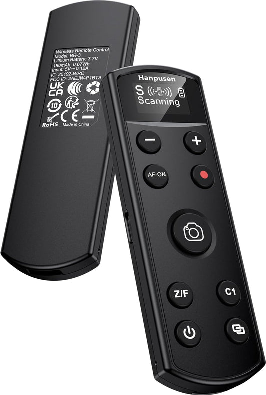 for Sony Camera Remote Control, Hanpusen Rechargeable Wireless Shutter Release with OLED Screen for ZV-E10/ZV-1/A7 III/A7 IV/ZV-1F/A6400/A6700/A6600/A6100/ZV-E1/FX30/A7C II/FX3, Replace RMT-P1BT