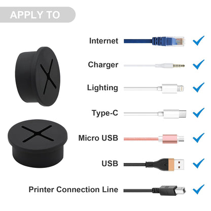 Desk Grommet, 1 Inch Flexible Rubber Grommets, Silicone Cable Cord Grommet Wire Hole Cover for Desk, Table and Other Furnitures(12Pack)