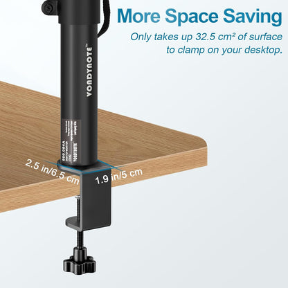 Set of 2 Studio Monitor Stands Desktop Speaker Stands Height Adjustable 12" to 18" Speaker Stands with Desk Clamp