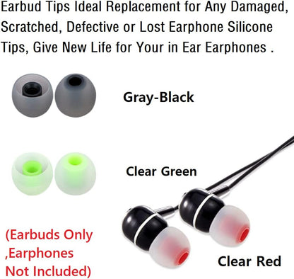 Silicone Earbud Tips Earbuds Replacement Ear Tips Gels Bud for Popular in-Ear Headphones Other Inner Hole from 3.8mm - 5.1mm Earphones 9 Pairs S/M/L