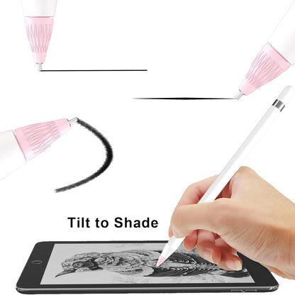 Upgraded Pencil Tips fits for Apple 2nd 1st Gen USB-C iPad Pro Pencil,No Wear Out Fine Point Apple Pen Tip &Noiseless Friction Nib Covers Set, Make iPencil 1 / Pencil 2 Work Like a Charm,Pink