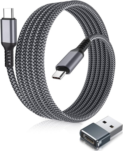 Elebase USB C to C 100W Charging Cable 6.6FT with Type A Car Adapter,Fast PD Charger Cord for iPhone 16 15 Pro Max Plus,Airpods 4,Samsung Galaxy S23 S24 Flip Fold 5,Ultra,A53 A54,MacBook Mac,iPad 9 10