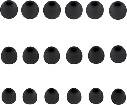 Earbud Tips Replacement Earbud Tips Ear Bud Replacement Pieces Silicone Soft and Comfortable Fit for Inner Hole from 3.8mm - 5.1mm Earphones 9 Pairs S/M/L Gray-Black