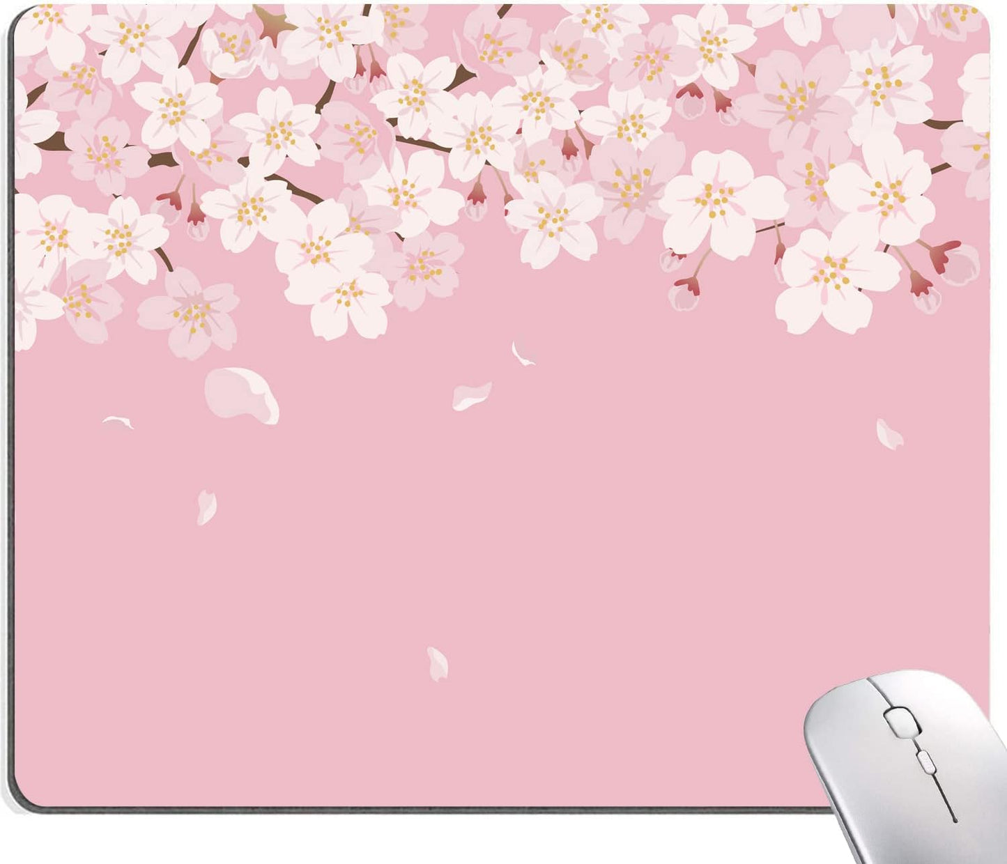 Mouse Pad, Premium-Textured Mouse Mat, Non-Slip Rubber Base Mousepad for Laptop, Computer & PC,9.5×7.9 in,Cherry Blossom Flower