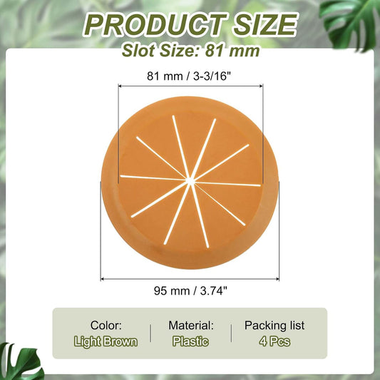 PATIKIL Desk Grommet 3-3/16", 4 Pcs Round Cable Grommet Cord Hole Cover with Adhesive Tape Flexible Table Wire Organizer for Office Home Table Countertop, Light Brown