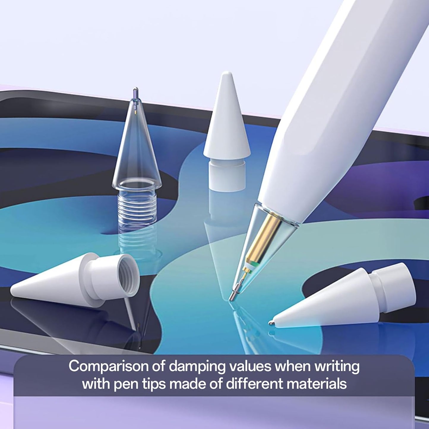 Replacement Tips for Apple Pencil, Upgraded Mix iPencil Tip for iPad Pro/USB-C / 1st Gen / 2nd Generation, Needle Pencil Tips with Case - Clear 4 Pack