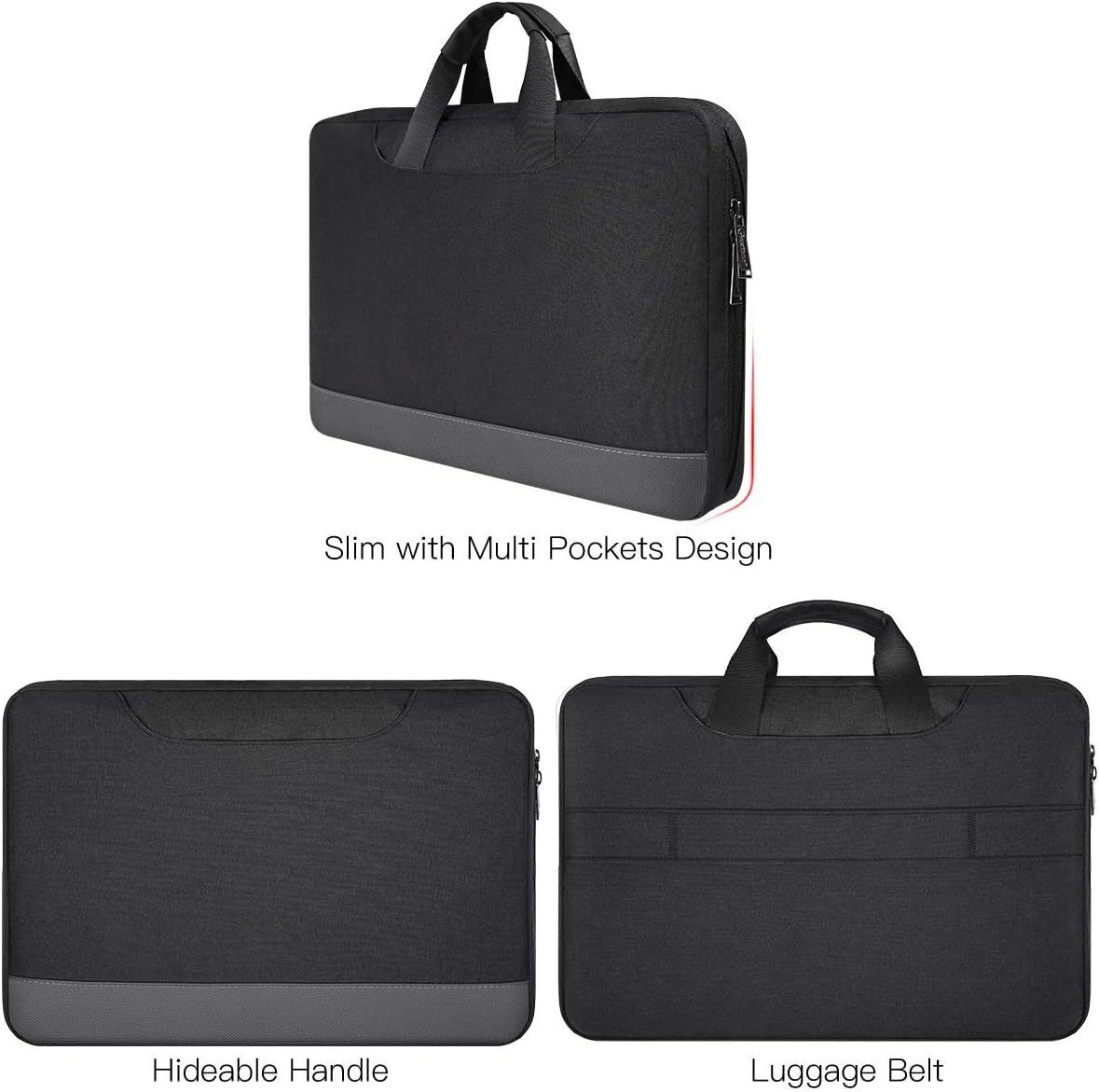 imComor 15.6 Inch Laptop Sleeve Bag, Men Women TSA Case for Macbook Pro 16 M4 M3 M2 M1, Lenovo Ideapad 15.6, HP Envy/Victus 15.6, Acer Aspire/Nitro 5 15.6, Dell 15, ASUS Chromebook 15 Case, Black