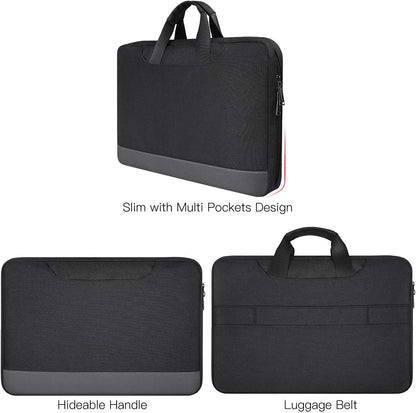 imComor 15.6 Inch Laptop Sleeve Bag, Men Women TSA Case for Macbook Pro 16 M4 M3 M2 M1, Lenovo Ideapad 15.6, HP Envy/Victus 15.6, Acer Aspire/Nitro 5 15.6, Dell 15, ASUS Chromebook 15 Case, Black