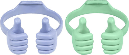 Honsky Thumbs up Cell Phone Stand Holder, Ok Stand Tablet Stand Cradle for Desk Desktop Smartphone Cellphone Mobile Phone Tablets - Universal Adjustable Flexible - Light Purple/Light Green