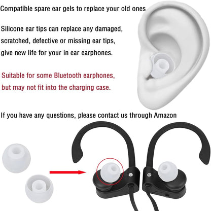 Silicone Ear Tips Replacement Earbud Tips for In-Ear Headphones (Inner Hole 3.8mm-5.5mm) 18 Pairs S M L