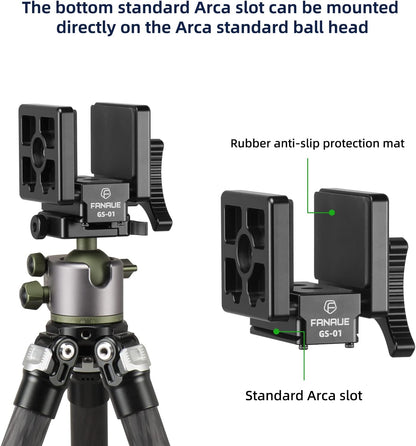 FANAUE GS-01Arca Swiss Rifle Saddle Mount, Hunting Tripod Clamp with Quick Release Plate, Shooting Tripod Rest, Enhanced Accuracy Ball Head & Adapter for Hunting and Shooting