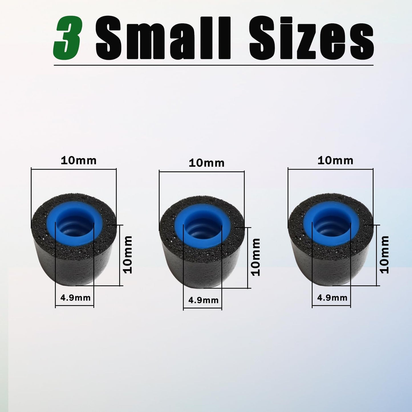 Small Earbuds Memory Foam Tips Fit 5mm-7mm Anti-Slip Isolation Noise Replacement Earbuds Tips for in-Ear Earphones with Storage Box