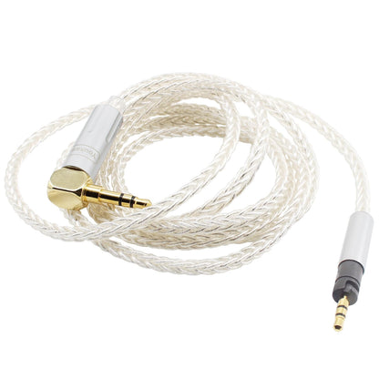 Youkamoo 3.5mm Right Angle 8 Core Silver Plated Copper Braided Replacement Upgrade Cable Compatible for Sennheiser Momentum 2.0 Momentum 3 HD1 Over-Ear On-Ear Headphones, 4ft 1.2m