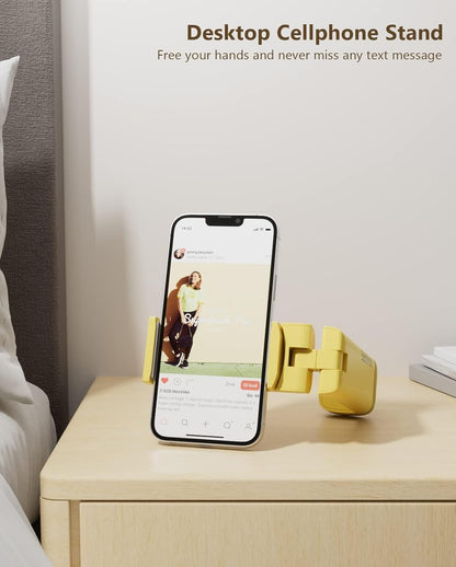 MiiKARE Yellow Phone Holder, Universal Portable Electronic Device Mount for Flying, 360 Degree Rotation, Compatible with iPhone, Samsung, Google, Xiaomi etc.