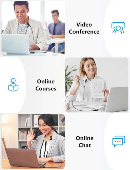 MillSO USB PC Microphone Plug & Play USB Lavalier Microphone Omnidirectional External Clip-on Mini USB Microphone for Computer, Laptop, YouTube, Recording, Podcasting, Gaming - 2M/6.5FT