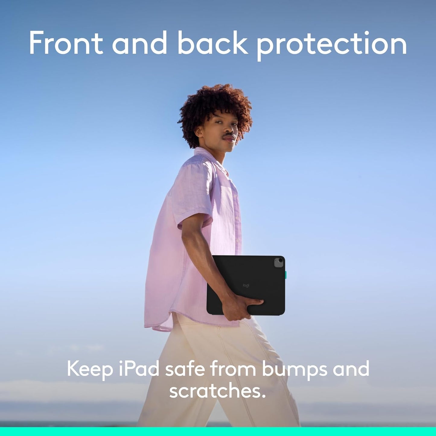 Logitech Flip Folio, Keyboard Case for iPad Pro 11-inch (M4) & iPad Air 11-inch (M2 & M3)(5th Gen - 2024) - Protective & Stowable Bluetooth Keyboard Case, Multi-Device - Midnight Black