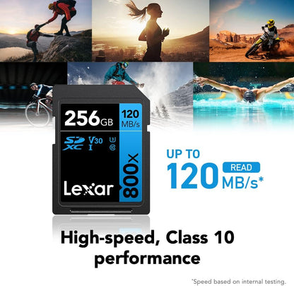 Lexar High-Performance 800x 128GB SDXC UHS-I Memory Card, C10, U3, V30, Full-HD & 4K Video, Up to 120MB/s Read, for Point-and-Shoot Cameras, Mid-Range DSLR, HD Camcorder (LSD0800128G-BNNNU)