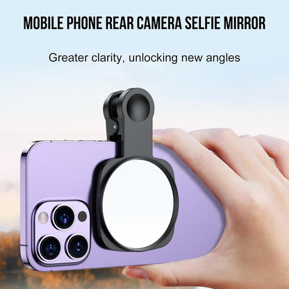 WOWNOVA Clip Selfie Mirror for Phone Back Camera - Live Streaming, Vlogging, HD Reflective Clip Compatible With iPhone Rear Camera, 2.36"