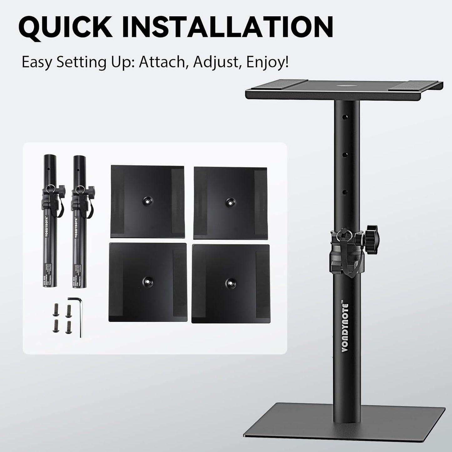 Set of 2 Desktop Studio Monitor Speaker Stands Bookshelf Speaker Stands