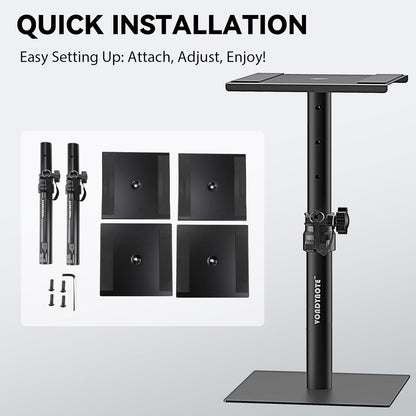 Set of 2 Desktop Studio Monitor Speaker Stands Bookshelf Speaker Stands