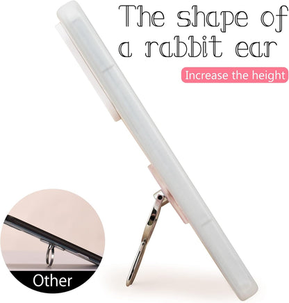 Rabbit Phone Grip - EI Sonador Clear Cell Phone Ring Holder Transparent Stand Finger Sticky Grip (2 Black Rabbit)