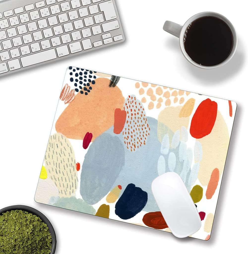 Mouse Pad, Multi Color Abstract Art Mouse Pad, Square Non-Slip Rubber Personalized Computer Mouse Mat, Waterproof Cute Desk Mousepad for Gaming Office Laptop Home