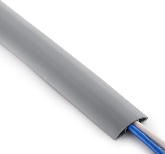 ZhiYo 10ft Cord Covers for Wires on Floor, Cord Hider Floor Hide Extension Cords, Soft PVC Cable Cover Cable Protector, Cable Cavity W0.62in H0.31in, Gray