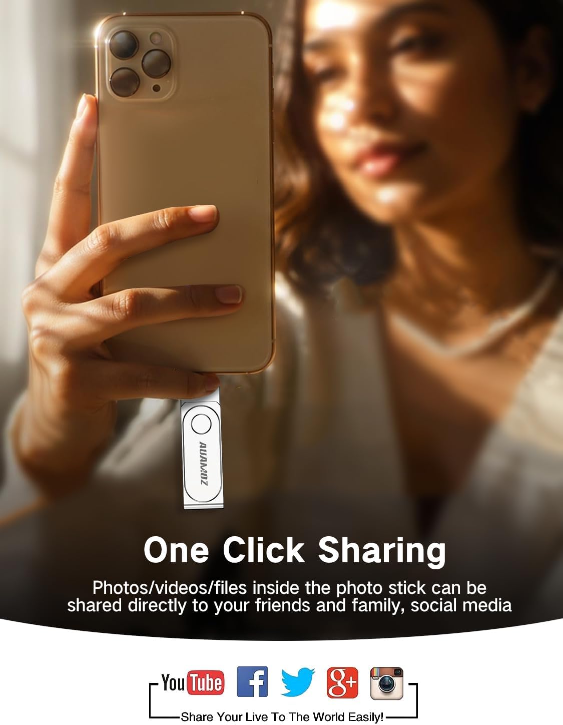 512GB Flash Drive Intended for iPhone, Memory Stick Storage Files Photos Videos Backup, Compatible with iPhone iPad Android PC, Plug and Play, No Application Required (Metal Silver)