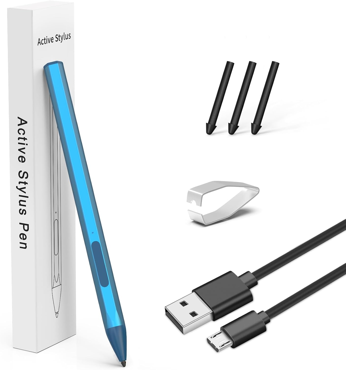 Stylus for HP Envy X360 Pavilion x360 Specter X360 Spectre x2 Envy x2 Touchscreen Laptop Rechargeable MPP 2.0 Tilt Pencil 4096 Pressure Sensitivity Using The Microsoft MPP Protocol,Blue