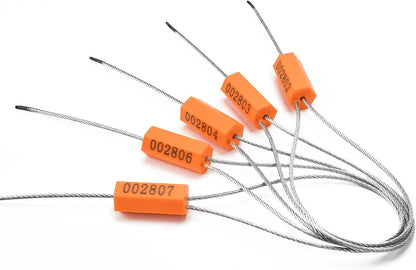 1000PCS Steel Cable Seals Metal Security Seal Numbered Metal Truck Trailer Seals Security Tags Tamper Evident Tags Container Seals Pull Tight Steel Wire Seals