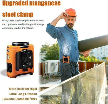 CAZOKASI Personal Fan 10000mAh Waist Clip Portable Rechargeable Wearable Hand Free, 6-40hours Wearable Cooler for Traveling Working Outdoor Office (10000mAh / Orange)