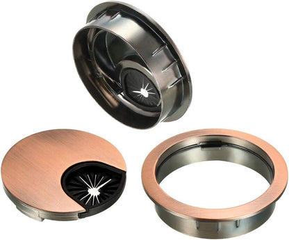 uxcell Cable Hole Cover, 2Inch/50mm Zinc Alloy Desk Wire Cord Cable Grommets Hole Cover for Office PC Desk Cable Cord Organizer, 4Pcs Red Bronze