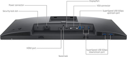 Dell 24 inch Monitor, P2425H Full HD 1080p Computer Monitor, Anti Glare 16:9 IPS Computer Screen, LCD 60Hz Monitor with Slim Design for Home and Office with Mouse Pad Incl